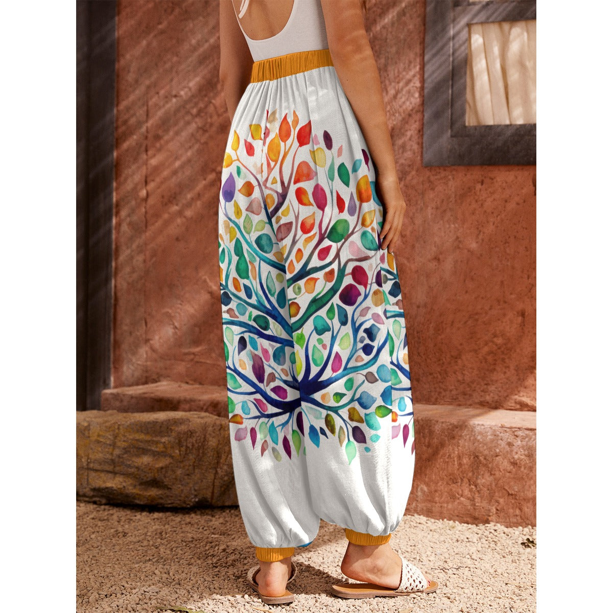Bohemian Tree of Life Women's Harem Carrot Pants  - Adore India