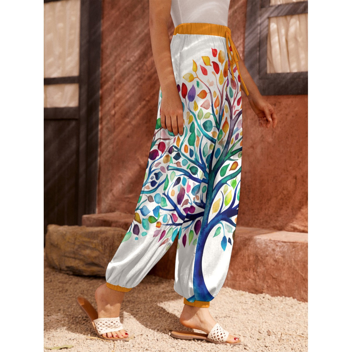 Bohemian Tree of Life Women's Harem Carrot Pants  - Adore India