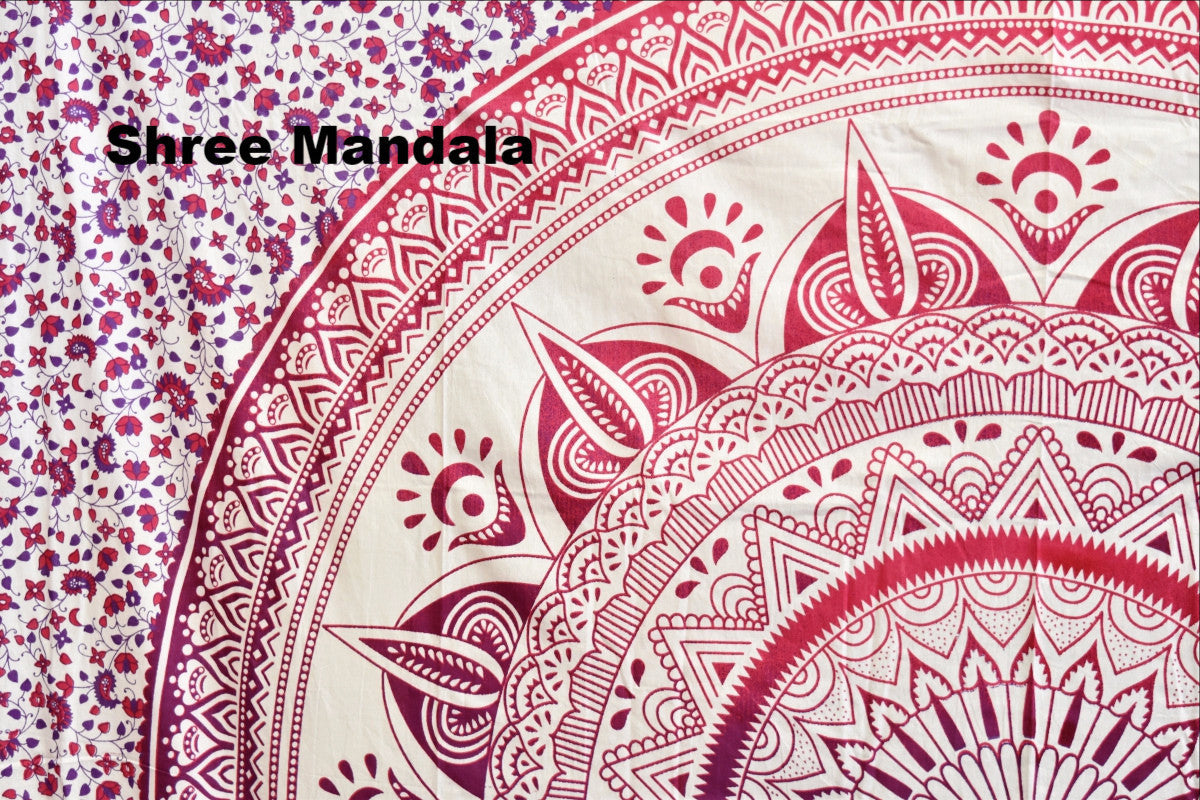 Daisy Pink Ombre Mandala Throw Set - Adore India