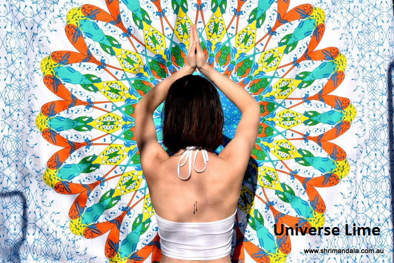Universe Lime Mandala Throw - Adore India