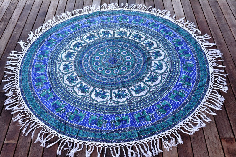 Good Luck King Mandala Beach Round Throw - Adore India