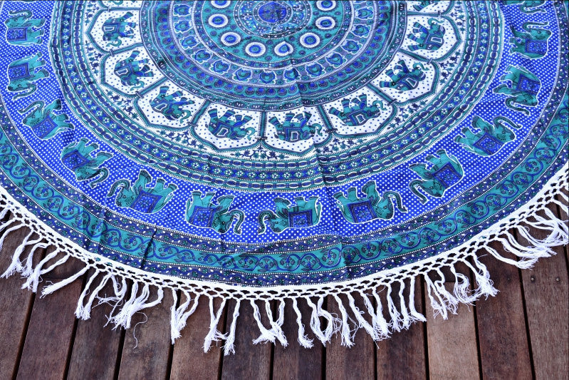 Good Luck King Mandala Beach Round Throw - Adore India