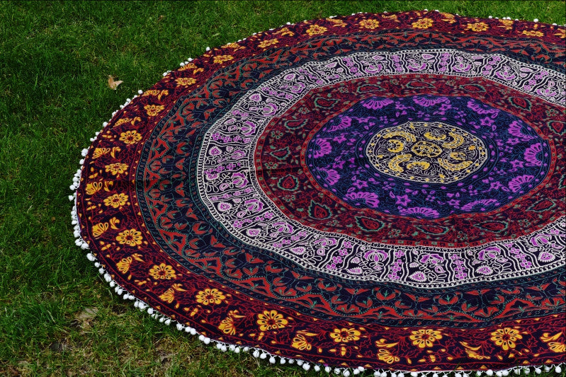 WOH Mandala Beach Round Throw - Adore India