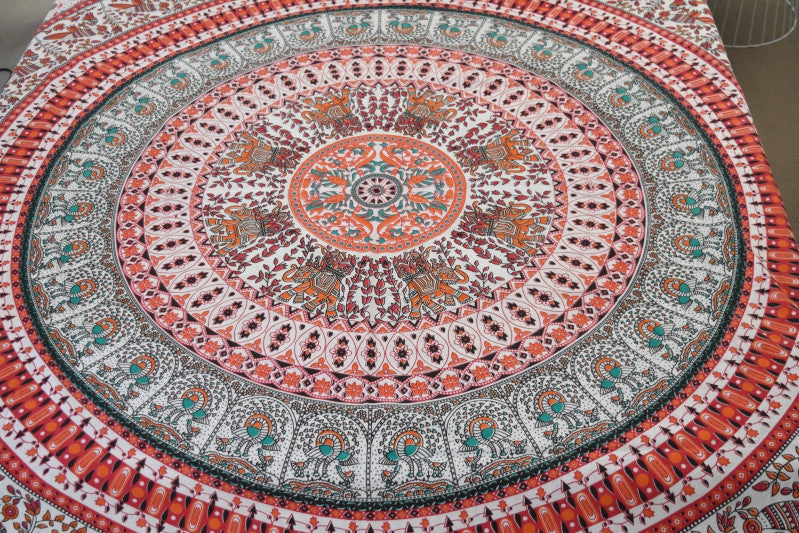 Bird of Prey Red Mandala Duvet Cover - Adore India