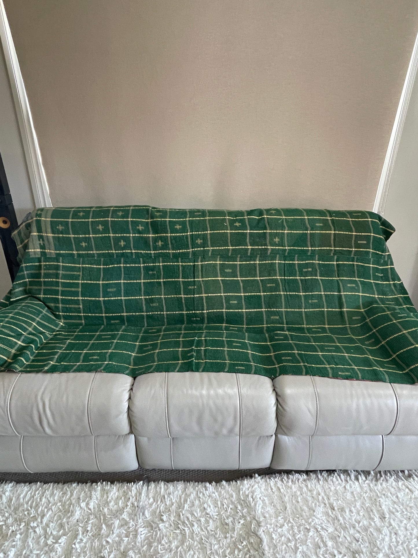Hand Made Cotton Reversible Vintage Kantha Quilt Throw Bedspread Kavita - Adore India