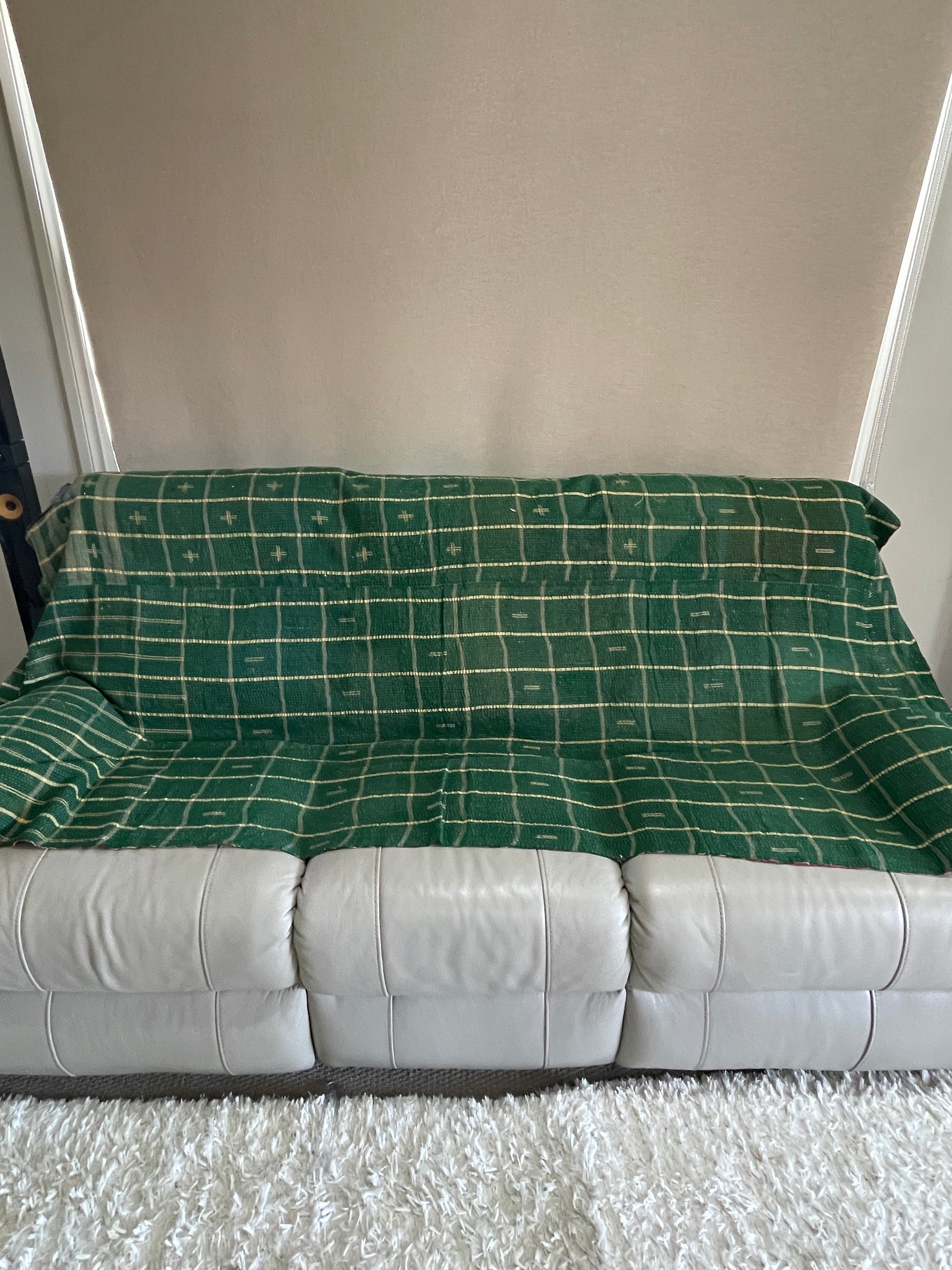 Hand Made Cotton Reversible Vintage Kantha Quilt Throw Bedspread Kavita - Adore India