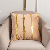 Velvet Gold Foil Printed Stripe Printed Throw Pillow Cushion Cover