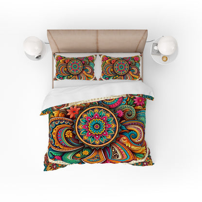 Bohemian WonderLand Indian Mandala Reversible Quilt Cover Duvet Cover Set - Adore India   