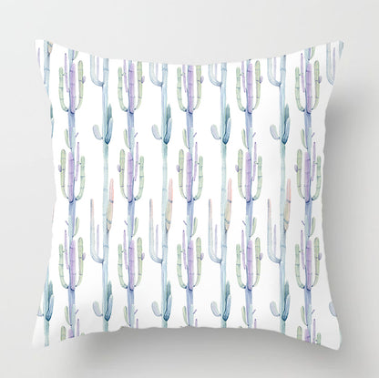 Watercolour Modern Flowers Green Cushion Cover