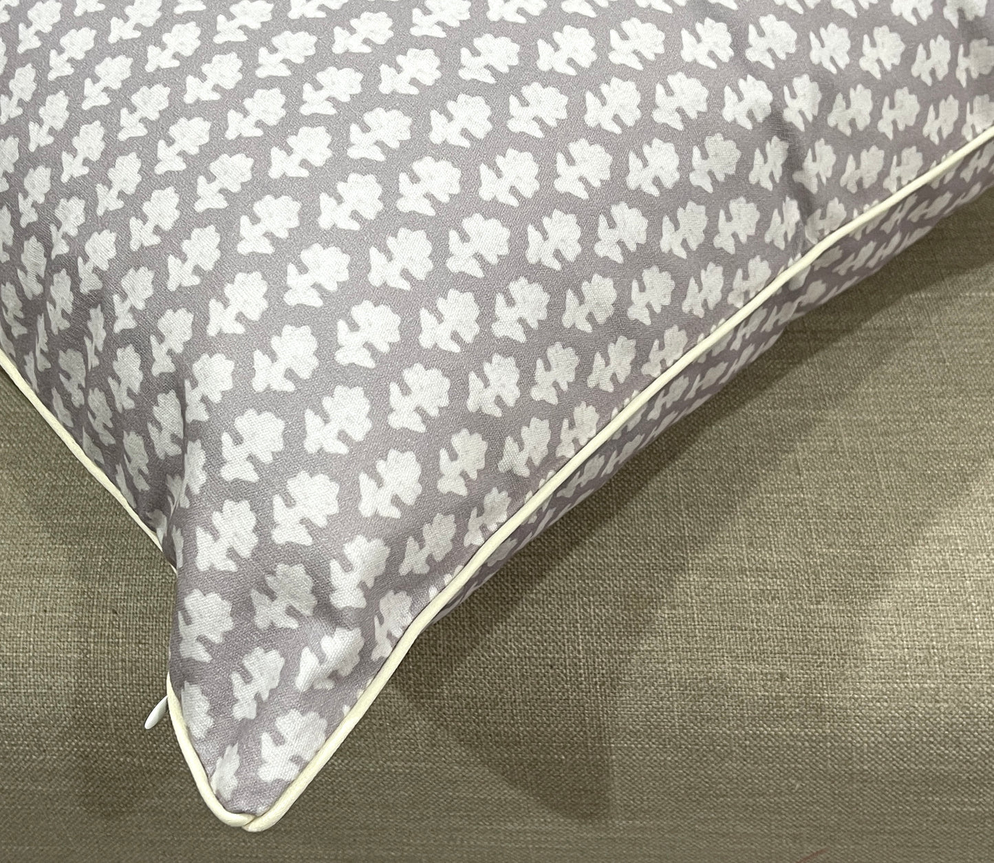 Vintage Grey White Booti 3 Pcs Cushion Lumbar Pillow Set