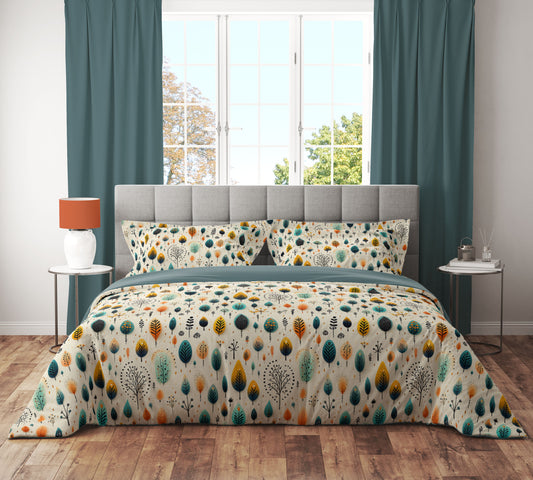 Teal Bohemian Minimalistic Eclectic Colourful Quilt Cover Set