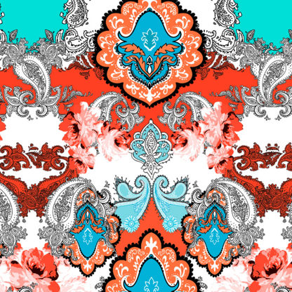 Paisley Elegance Quilt Cover Set - Vibrant Red & Teal Hues for a Stylish Bedroom Retreat