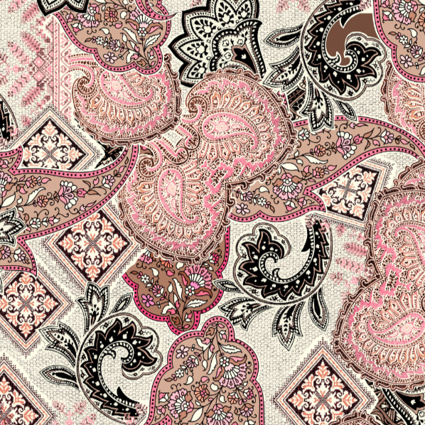 Pink Paisley Harmony Quilt Cover Set - Geometric and Floral Elegance for Your Dream Bedroom King Si
