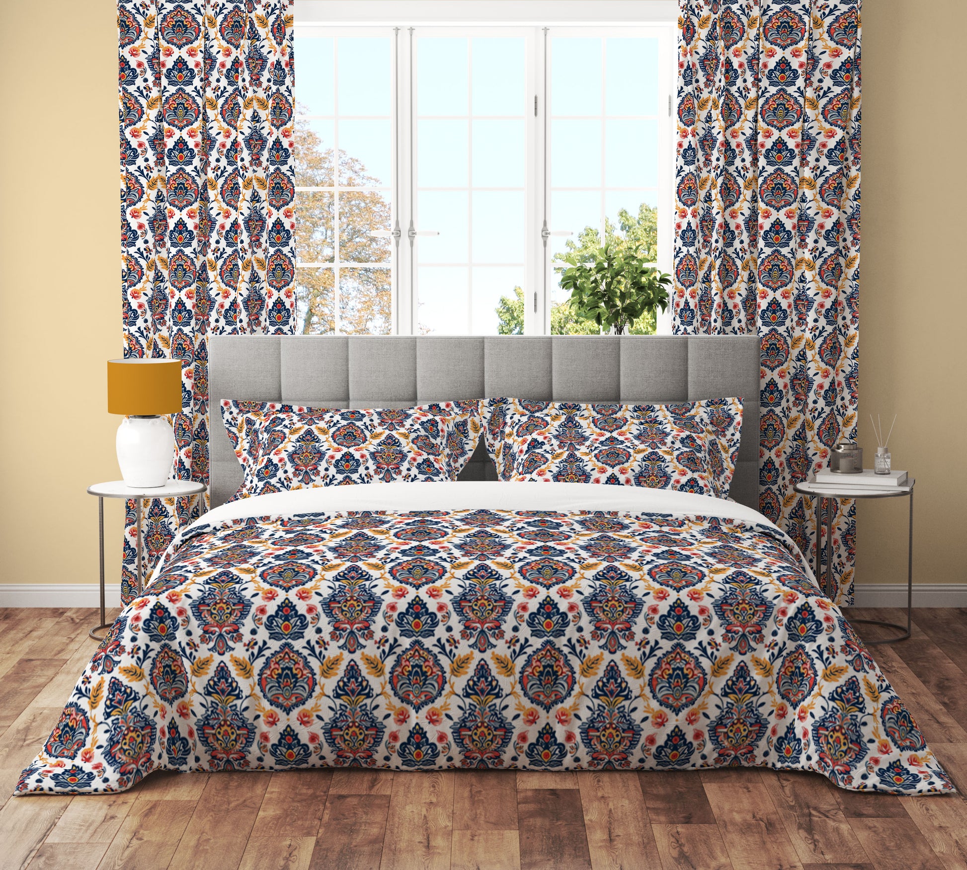 Artisan Royal Floral Paisley Art Quilt Cover Set - Adore India   