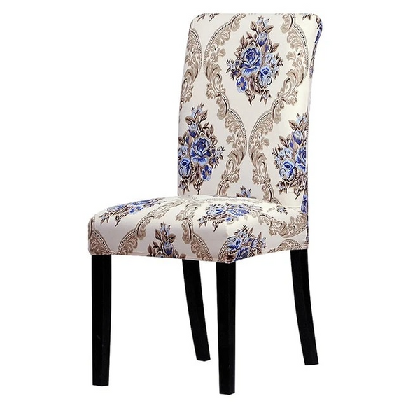 Royal Gold Floral Printed Stretchable Chair Protector Cover