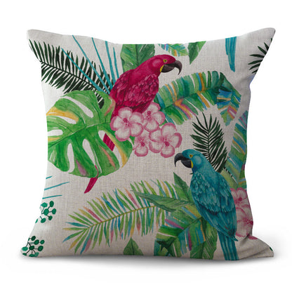 Colourful Tropical Plant Cushion Cover