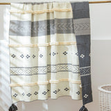 Nordic Minimalistic Solid Colour Blanket Sofa Tassel Throw