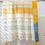Nordic Minimalistic Solid Colour Blanket Sofa Tassel Throw