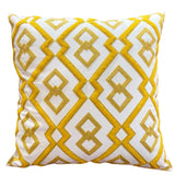 Yellow Mustard Geometrical Embroidery Cushion Cover