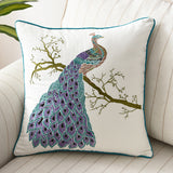 Butterfly Peacock Floral Three-dimensional Embroidery Cushion Cover
