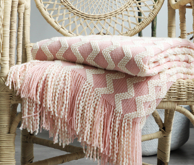 Bohemian Nordic Knitted Decorative Sofa Bed Throw Bedspread