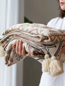 New Bohemian Acrylic Knitted Bohemian Shawl Throw Blanket