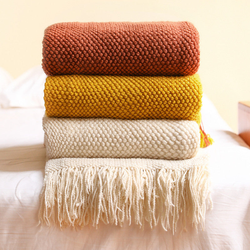 Knitted Acrylic Bohemian Bed Sofa Throw Blanket