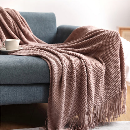 Knitted Acrylic Bohemian Bed Sofa Throw Blanket