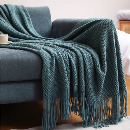 Knitted Acrylic Bohemian Bed Sofa Throw Blanket