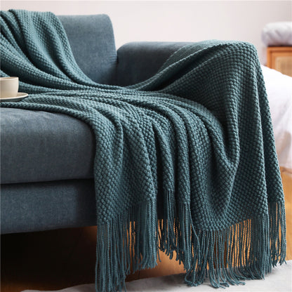 Knitted Acrylic Bohemian Bed Sofa Throw Blanket - Adore India   