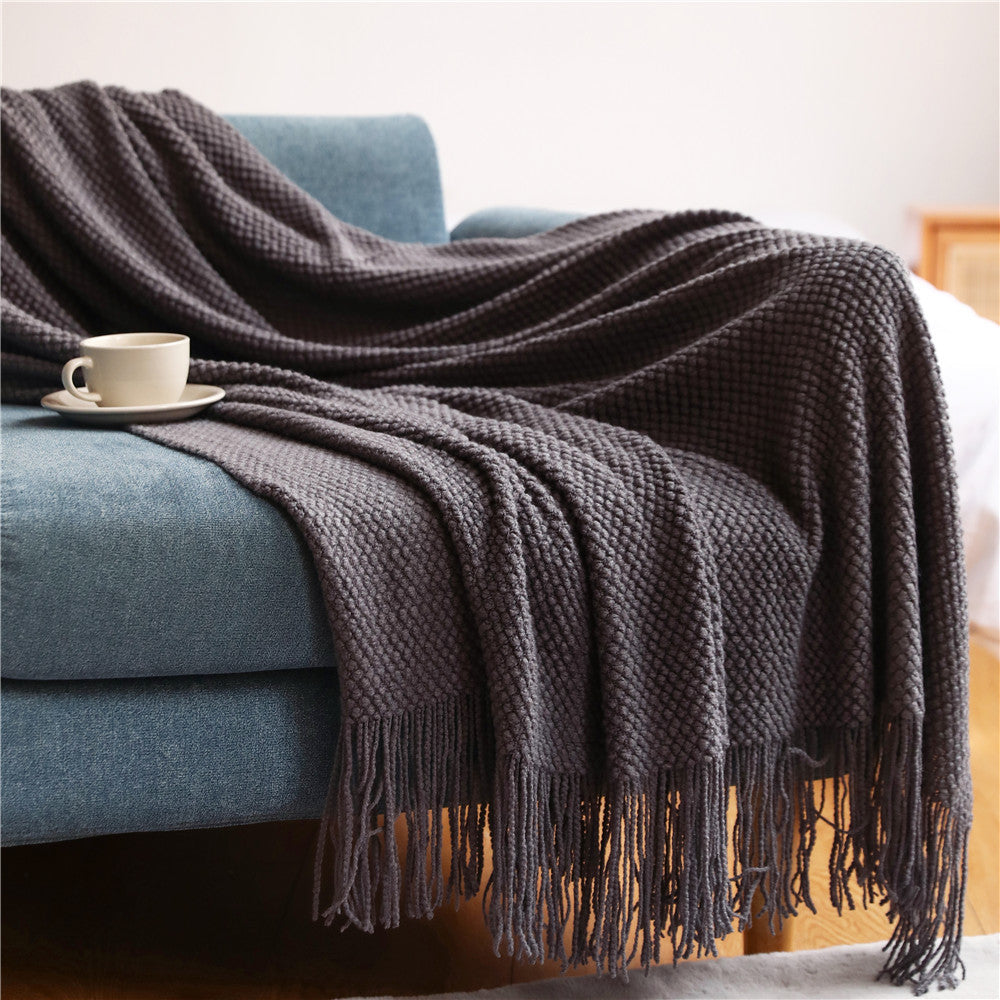 Knitted Acrylic Bohemian Bed Sofa Throw Blanket