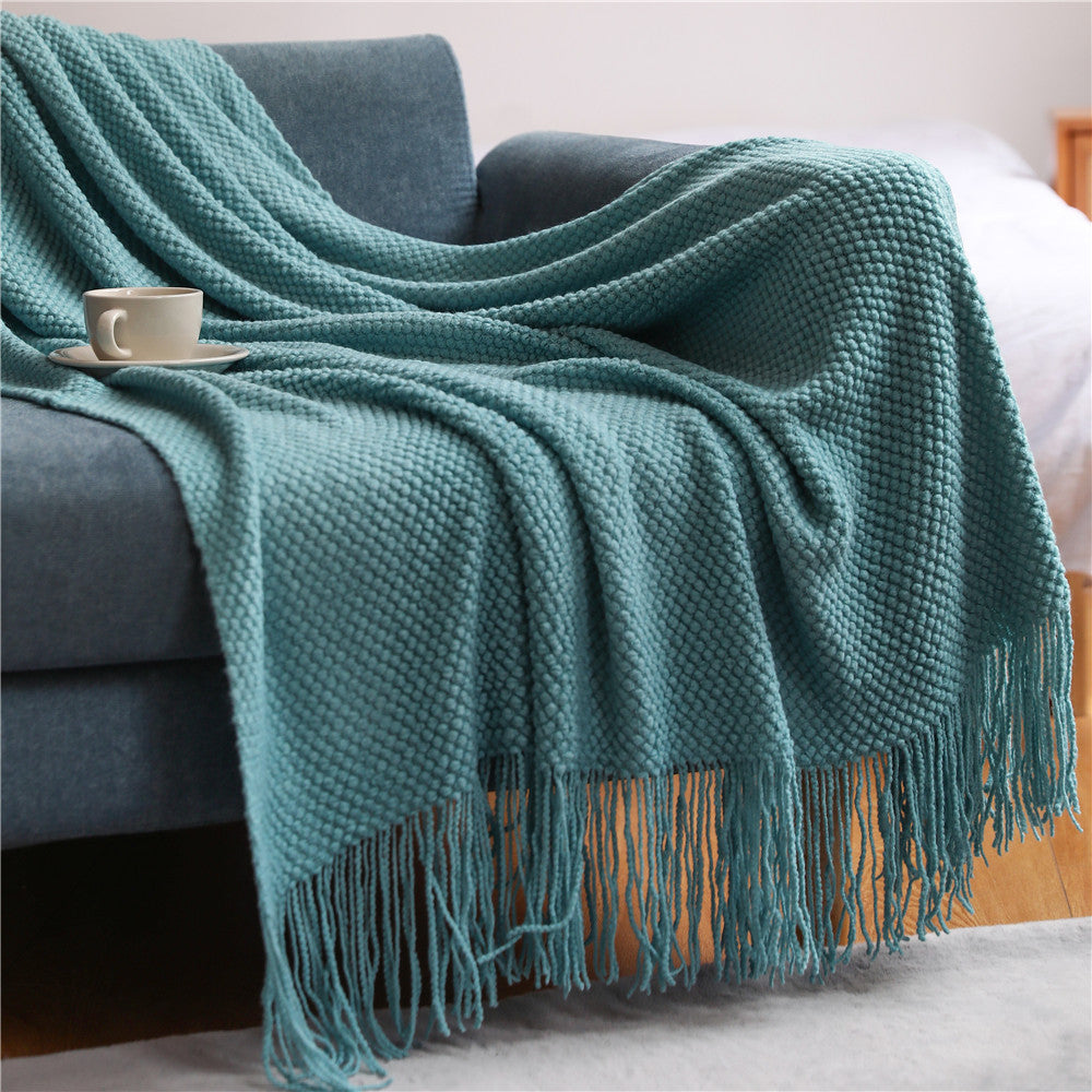 Knitted Acrylic Bohemian Bed Sofa Throw Blanket - Adore India   