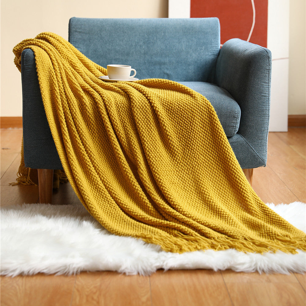 Knitted Acrylic Bohemian Bed Sofa Throw Blanket