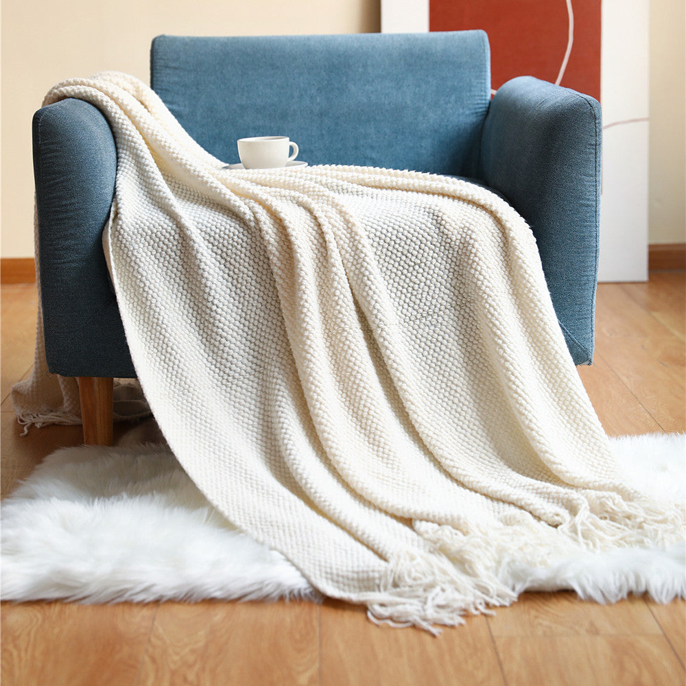 Knitted Acrylic Bohemian Bed Sofa Throw Blanket - Adore India   