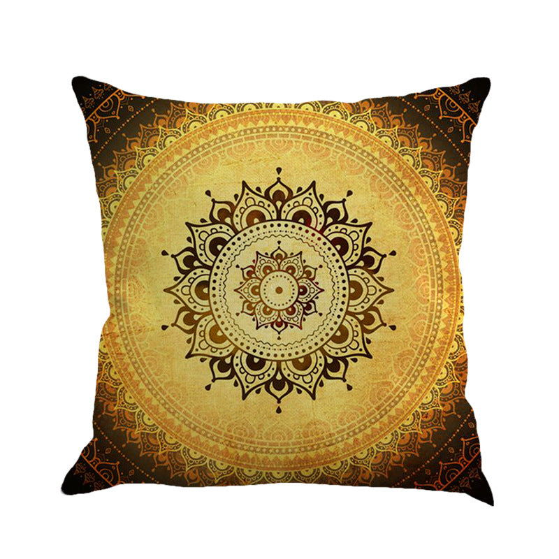 Mandala Bohemian Geometric Pattern Linen Cushion Pillowcase Home Decor - Adore India   