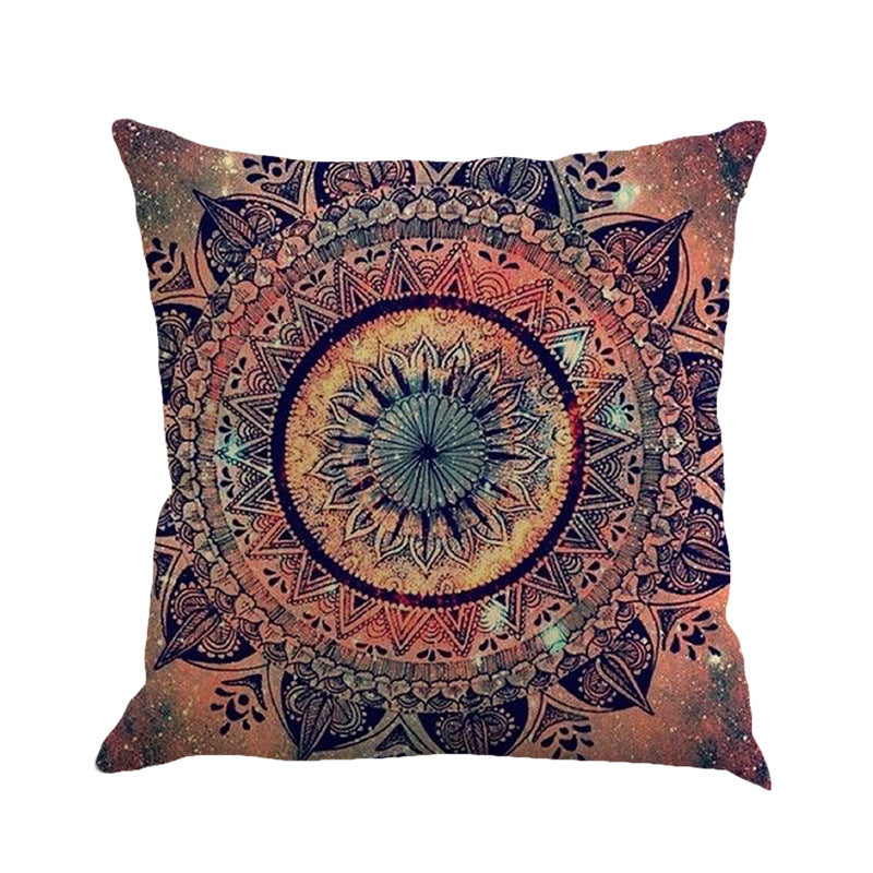 Mandala Bohemian Geometric Pattern Linen Cushion Pillowcase Home Decor - Adore India   