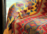 Bohemian Kilim Multicolour Geometric Throw Bedspread