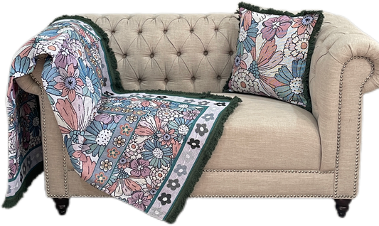 Classical Blossom Cotton Reversible Tapestry Picnic Throw - Adore India   