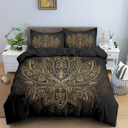 Indian Bohemian Lotus Mandala Quilt Cover Set