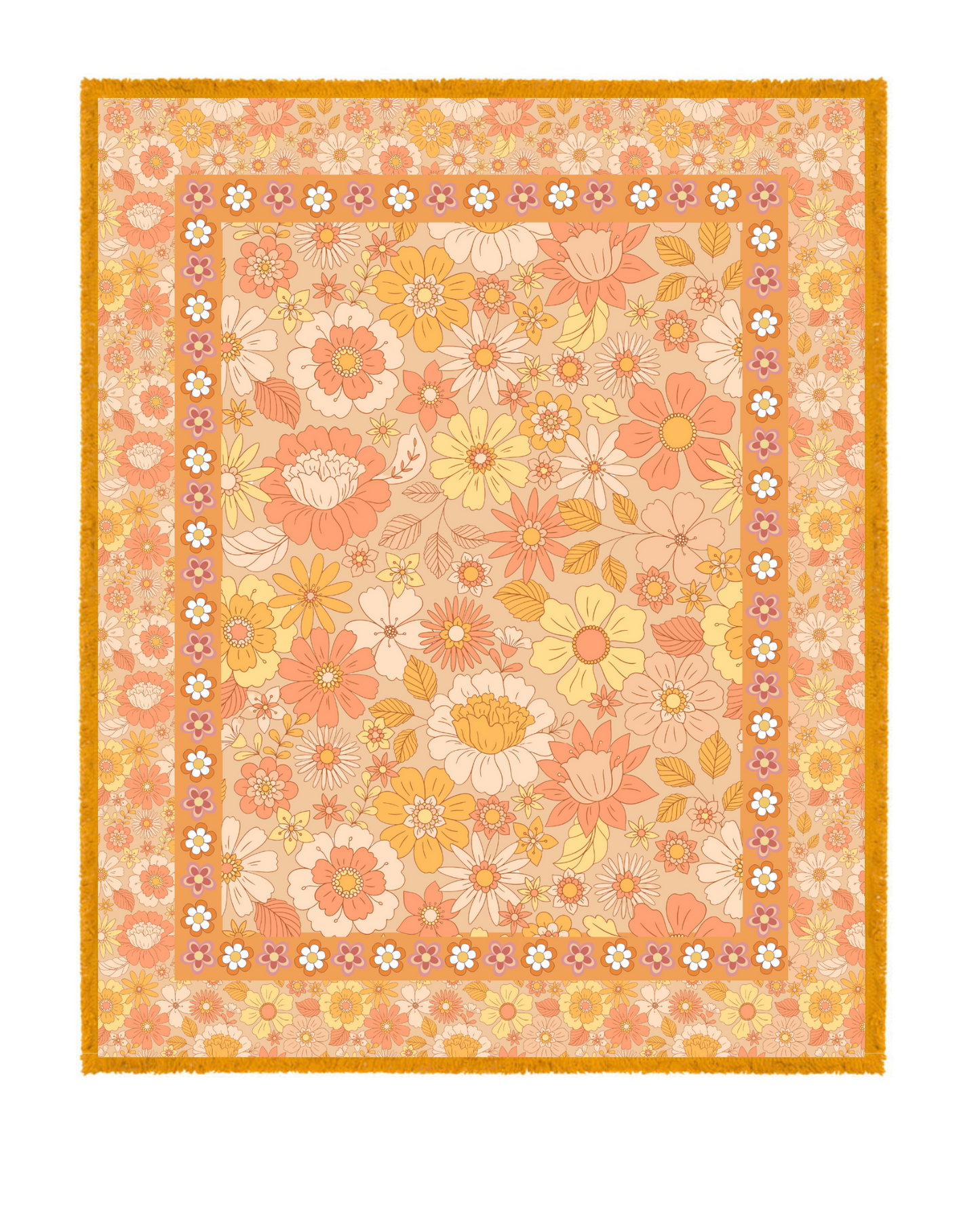 Shoreline Floral Bohemian Picnic Rug Blanket Tapestry