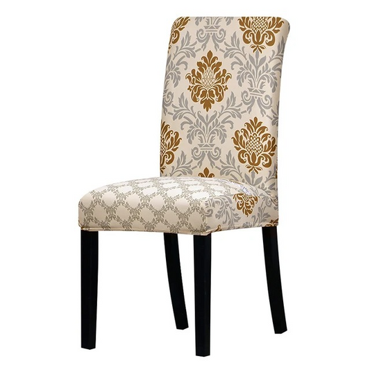 Gold Printed Stretchable Chair Protector Cover
