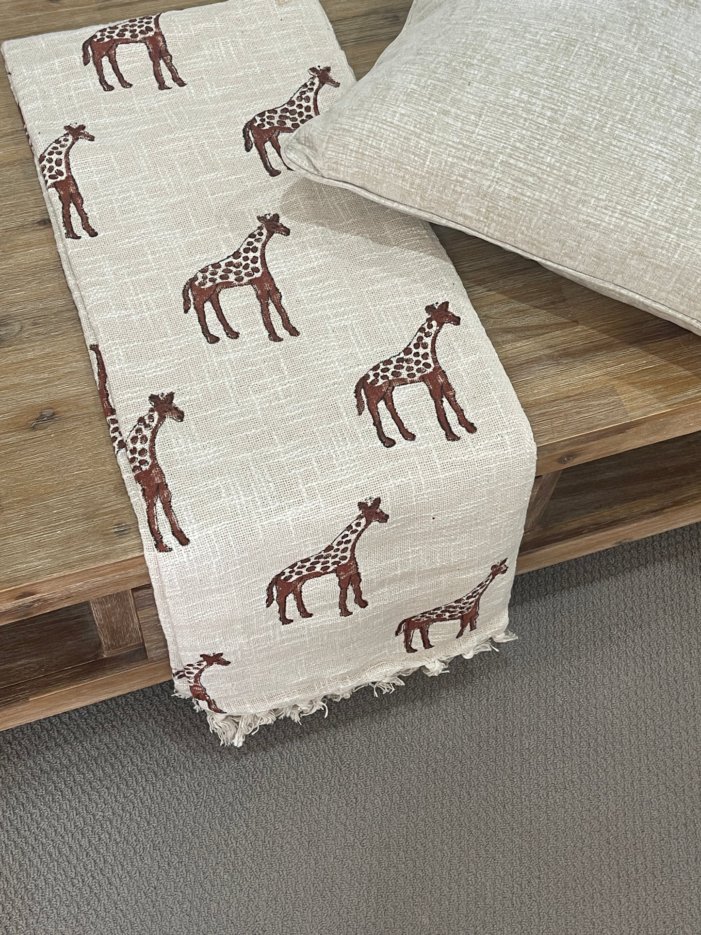 Bohemian Hand Block Giraffe Printed Cotton Bedding Throw Blanket - Adore India   