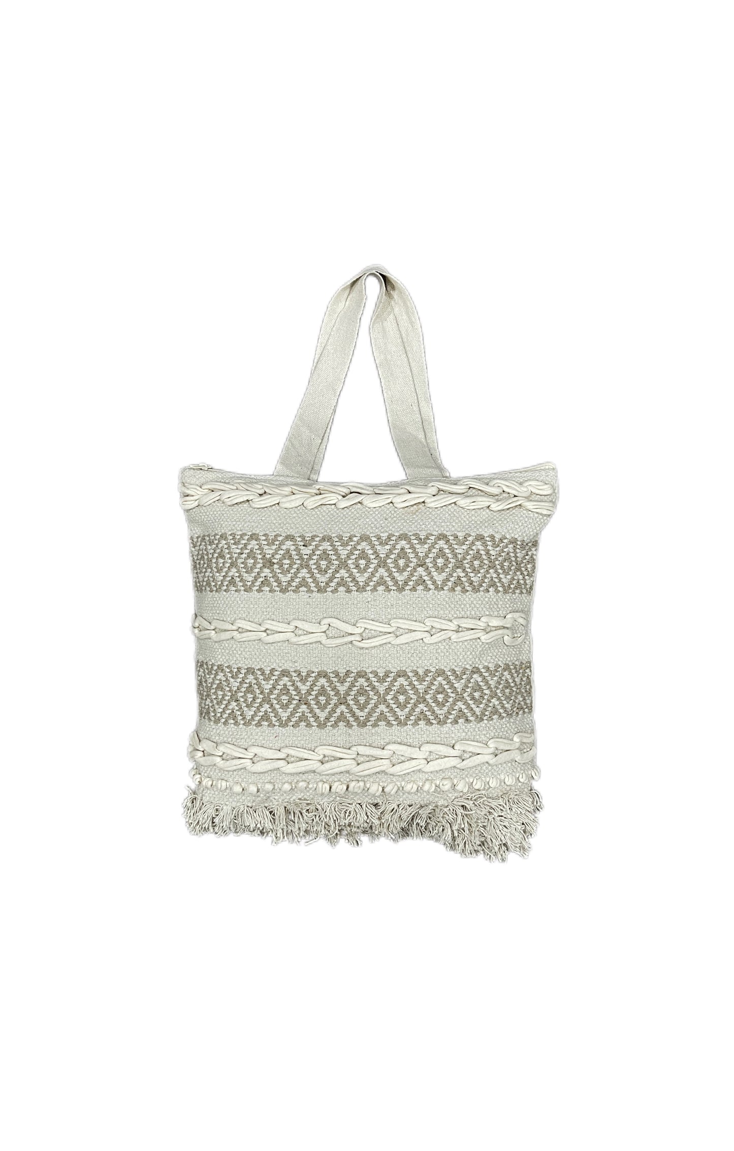 Cotton Boho Handmade Tufted Tote Bag - Adore India   