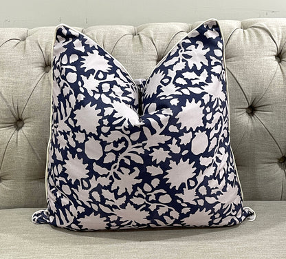 Vintage Dark Blue 3 Pcs Cushion Lumbar Pillow Set