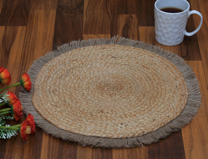 Liana Handcrafted Natural Jute Placemats - Elegant Dinner Table Style