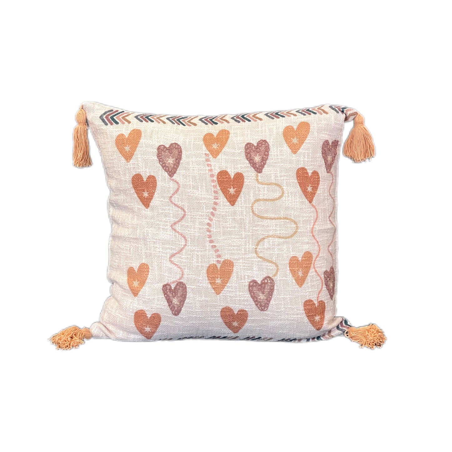 Bohemian Heart Embroidered Cotton Bedding Cushion Throws Set