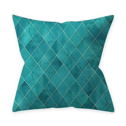 Green Geometrical Water Colour Abstract Living Room Cushion Cover - Adore India   