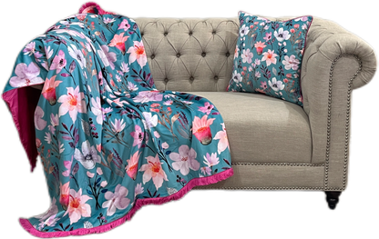 Beautiful Floral Geometrical Velvet Throw Cushion Set - Adore India   