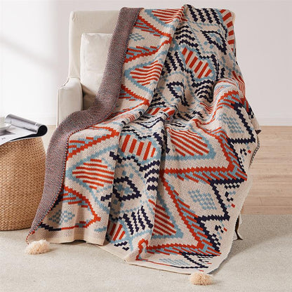 New Jacquard Bohemian Knitted Shawl Blanket