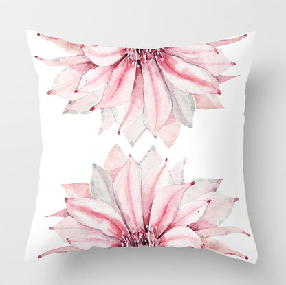 Watercolour Modern Flowers Green Cushion Cover